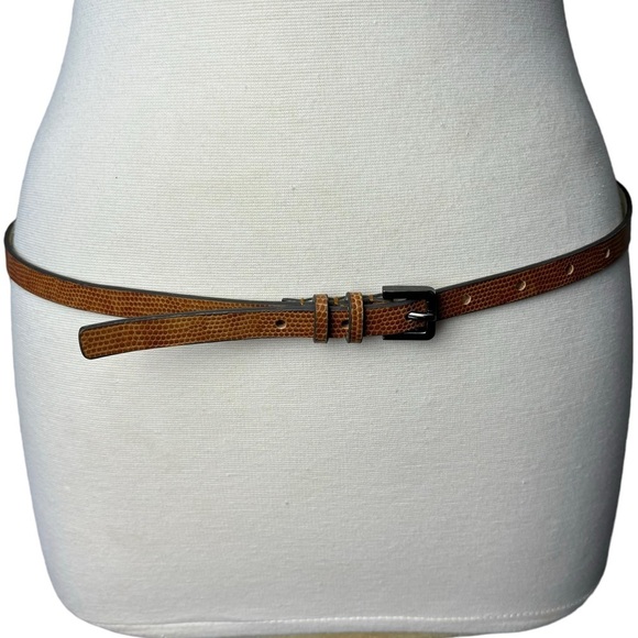 The Limited Adjustable Cognac Reptile 1/2” Wide Belt w/ Polished Nickel Buckle L - Picture 1 of 10